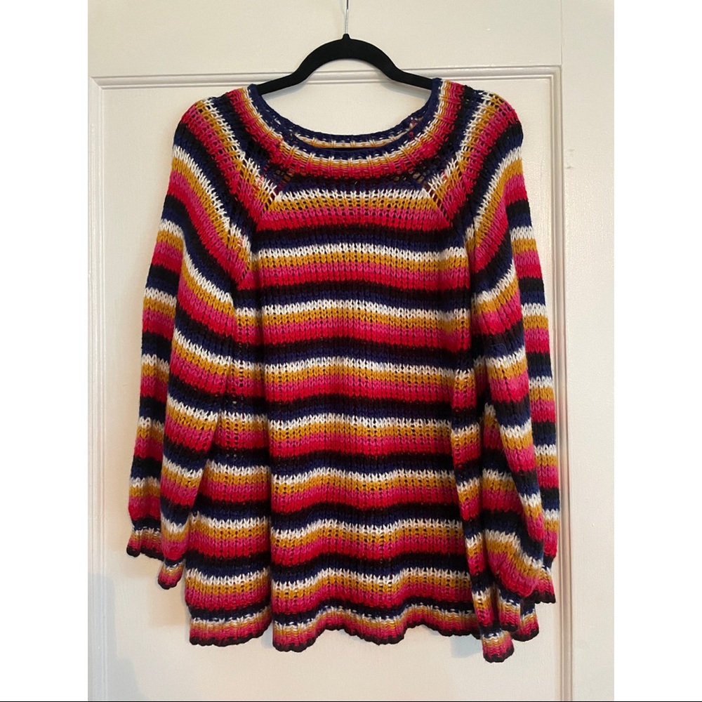 Rainbow Knit Oversized Sweater (Size M)